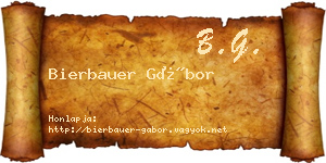 Bierbauer Gábor névjegykártya